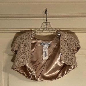 Dillard's - Bolero Sweater - Gold - Lace - Sz S